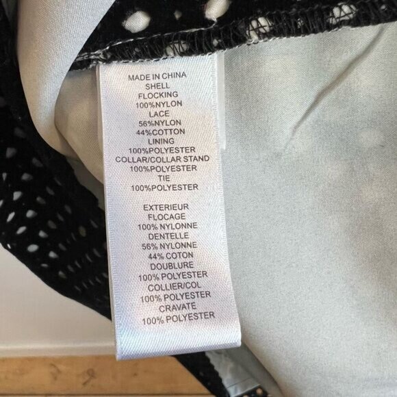 Twee CeCe Dress Scalloped Peter Pan Collar Bow Tie Black White Polka Dot Size 2 - Picture 10 of 13